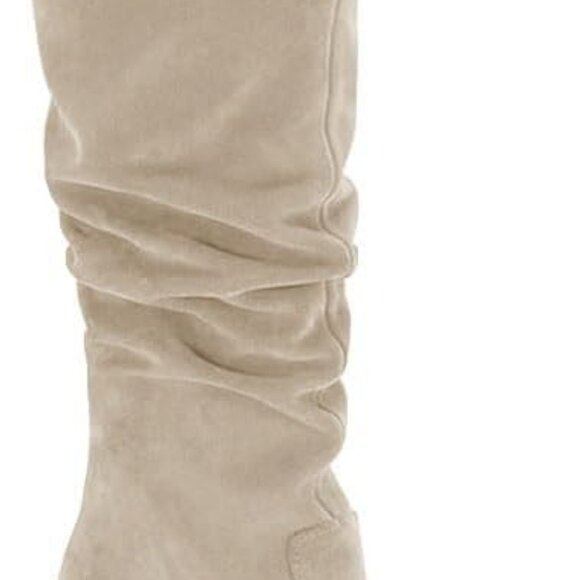 Brand New Womens Knee High Boots Chunky High Heel Square Toe Side Zipper Wide Ca - Picture 1 of 7